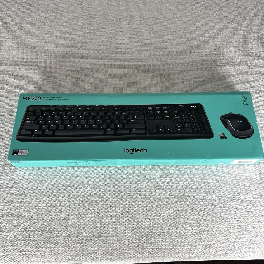 Logitech MK270 Wireless Keyboard Mouse Combo Full Size USB Receiver 920-008813